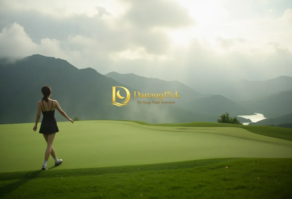 다낭픽 (DanangPick) 다낭의 절경 골프장에서 골프_에코걸과 함께 여유로운 라운딩을 즐기는 모습.